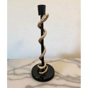 New Gold MCM Metal Gold Black Snake Candle Holder Halloween Room Decor